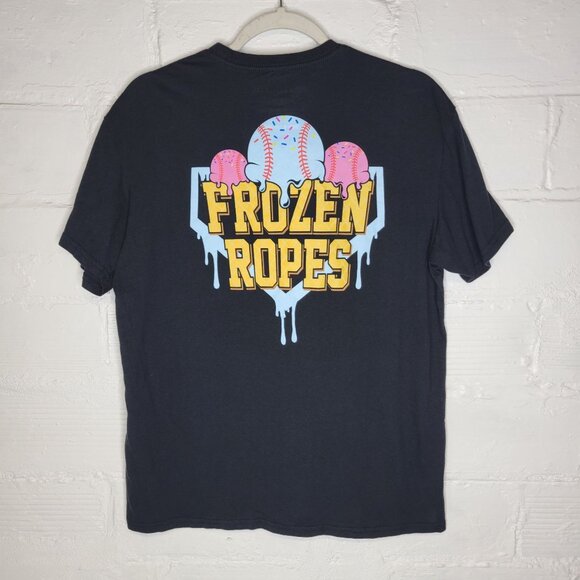 Baseball Lifestyle 101 Men's Large T Shirt Black Graphic Frozen Ropes - Picture 2 of 3